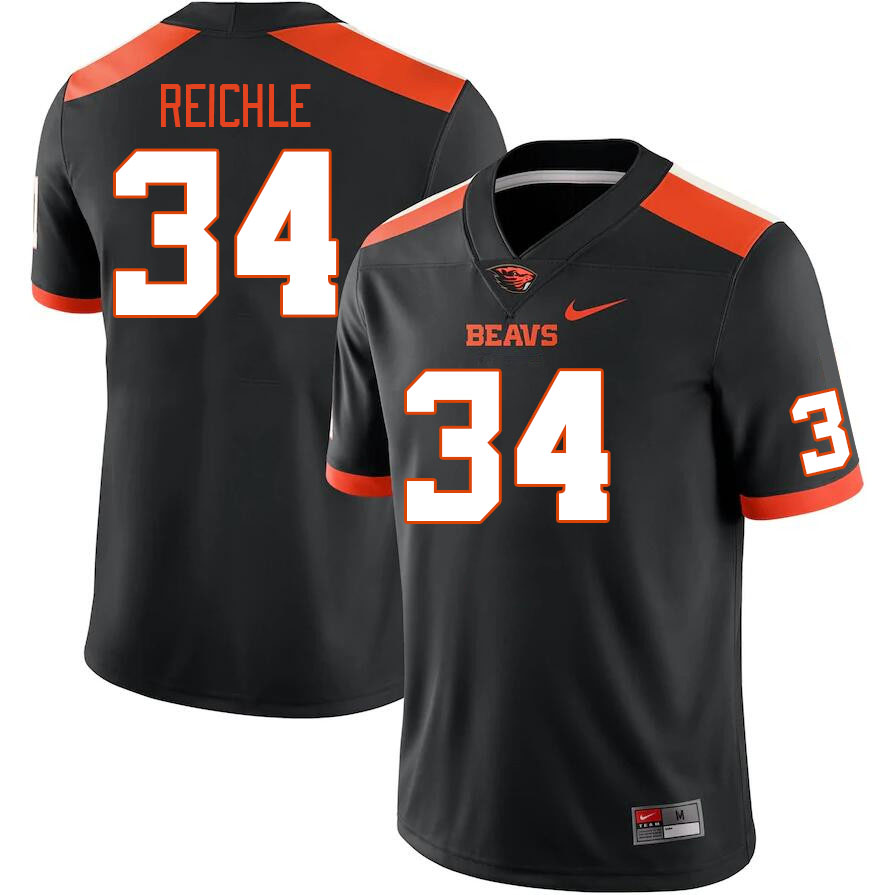 Men #34 Jake Reichle Oregon State Beavers College Football Jerseys Stitched Sale-Black